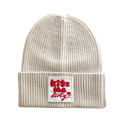 KITZ ME DIRTY Beanie Unisex – white / red