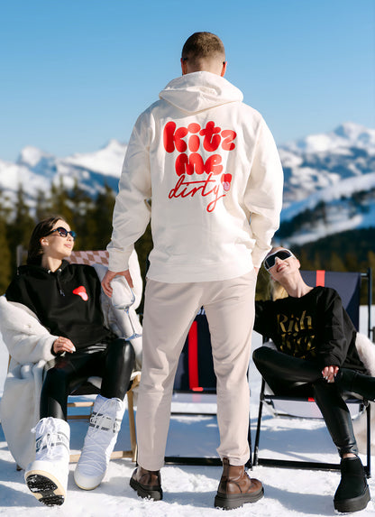 KITZ ME DIRTY Hoodie Unisex - white / red