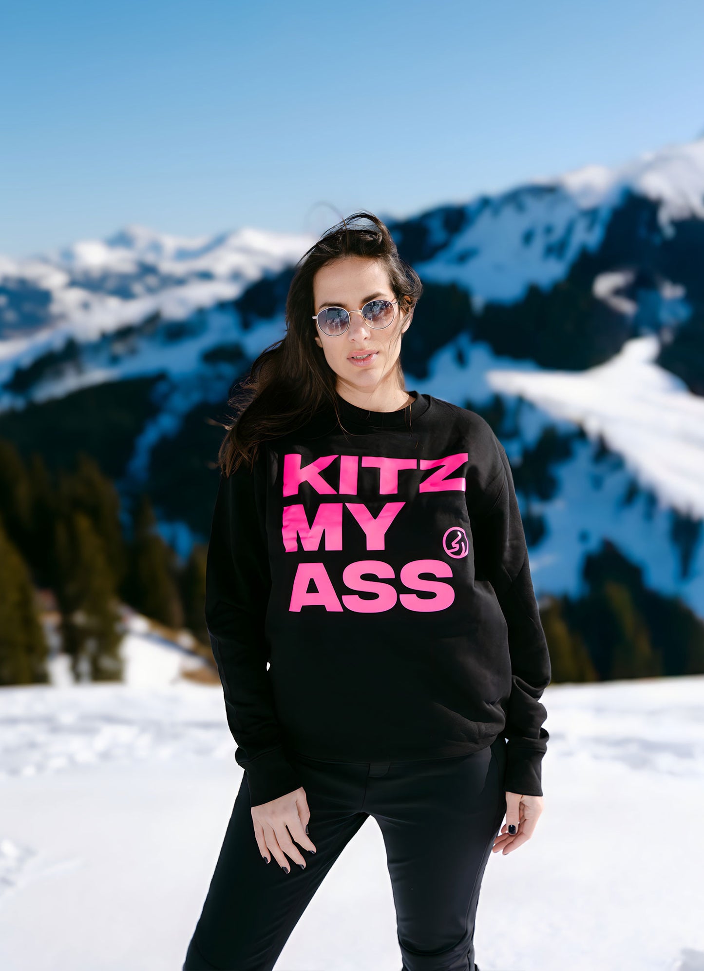 KITZ MY ASS Pullover Unisex – black / neon pink