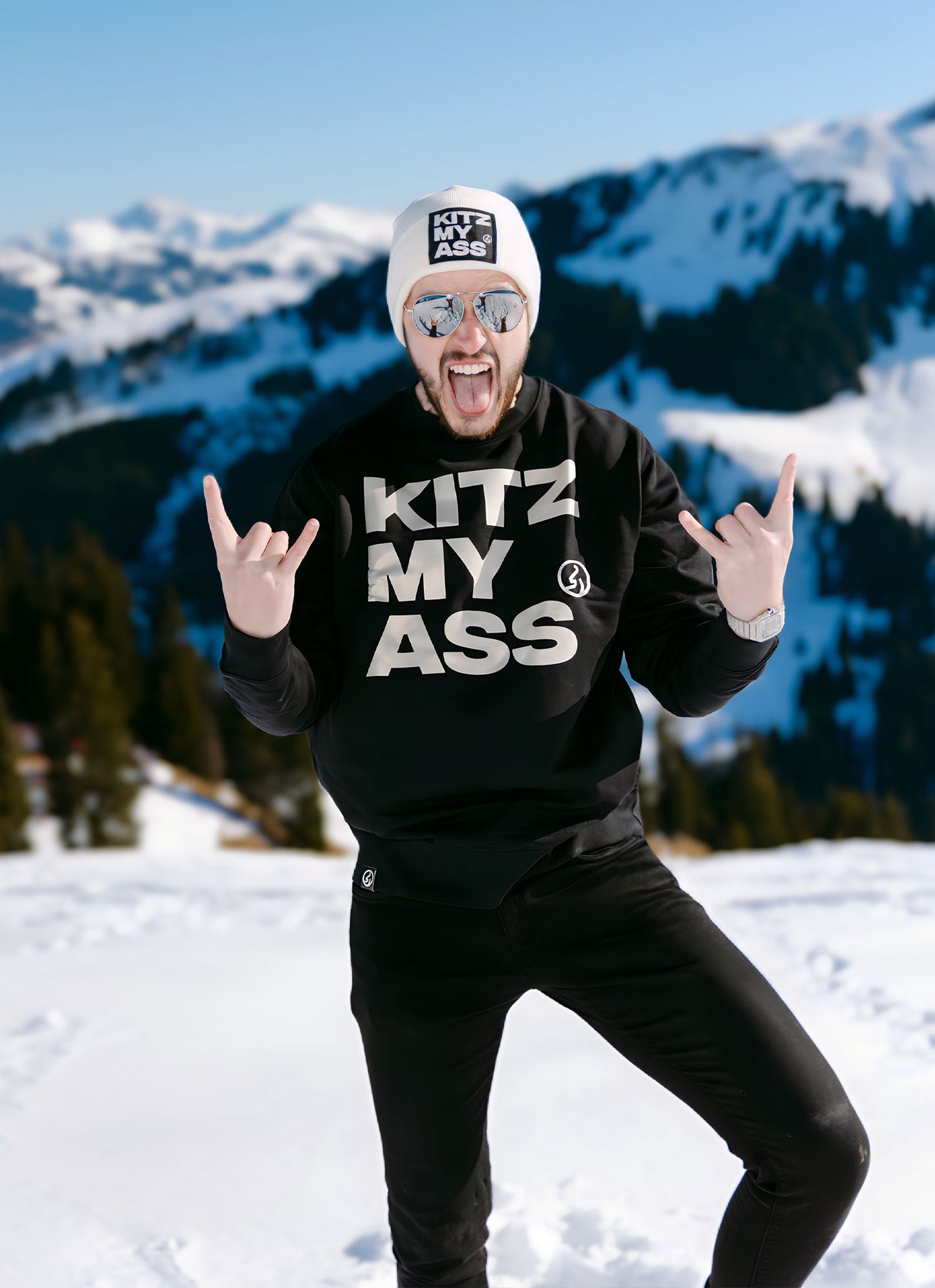 KITZ MY ASS Pullover Unisex – black / white