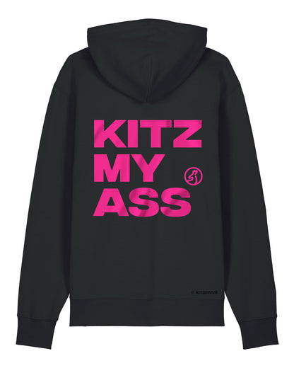 KITZ MY ASS Hoodie Unisex – black / neon pink